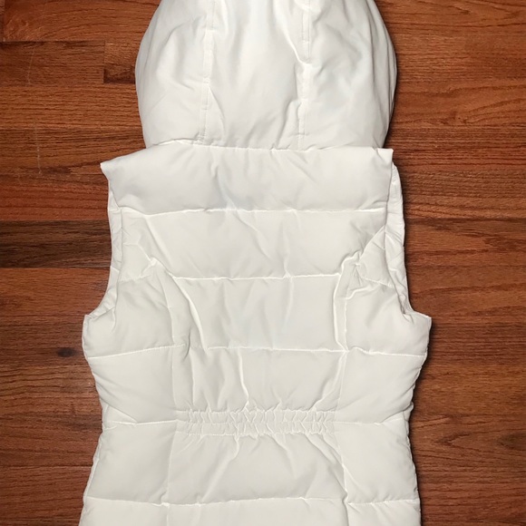 HOLLISTER girls puffer jacket vest w/hood white XS - Picture 2 of 7